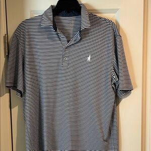Johnnie-O Men's Navy and White Striped Polo Shirt